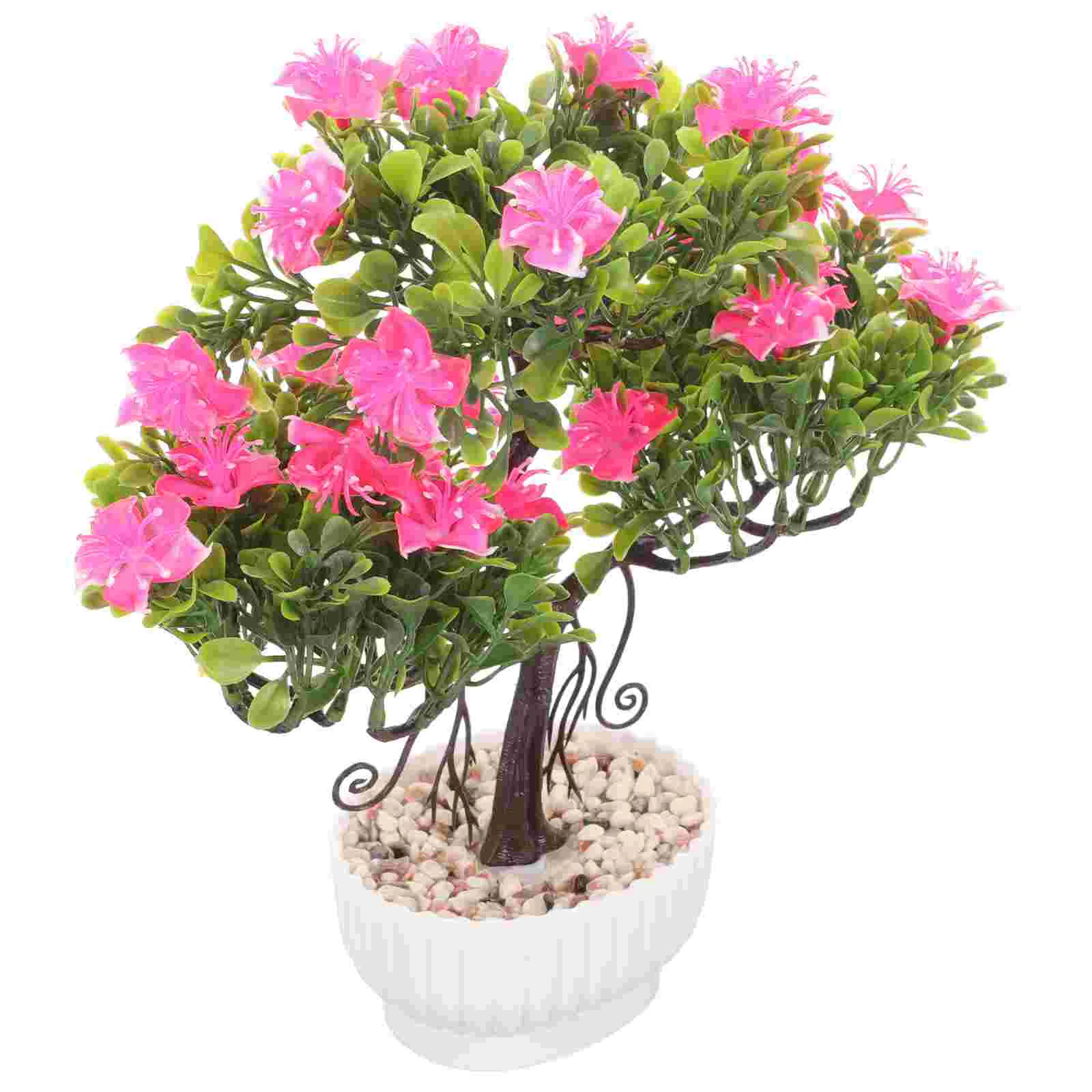 

Decor Fake Artificial Bonsai Flowers Decoration Desktop Small Potted Vivid Faux Bouquet Ornament Plants