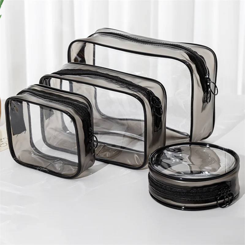 

Travel PVC Cosmetic Bag Women Transparent Clear Zipper Makeup Bag Organizer Bath Wash Make Up Tote Multifunctional Handbags Case