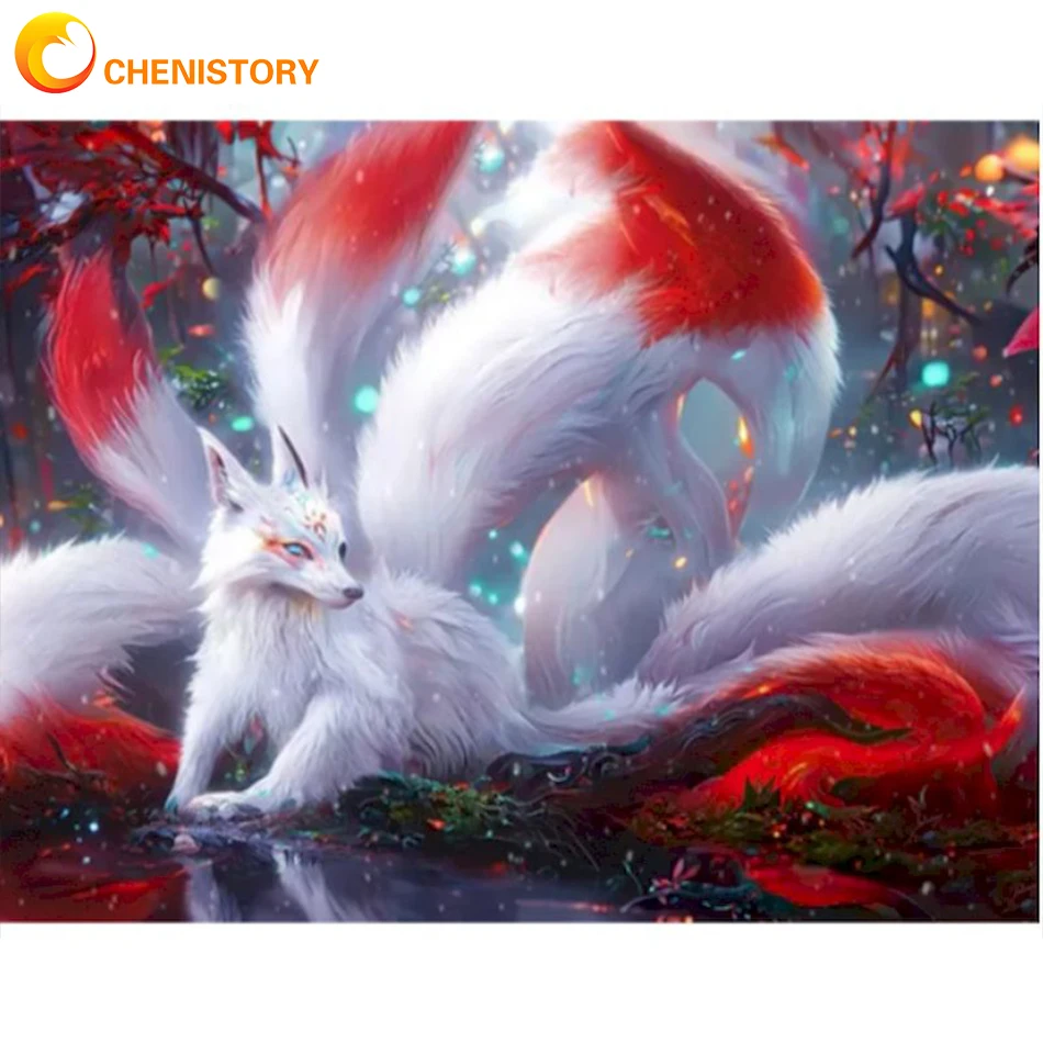 

CHENISTORY 40X50cm Paint By Number Kits Canvas Animal Fox Painting HandPainted Picture By Numbers DIY Crafts For Home Decor Gift