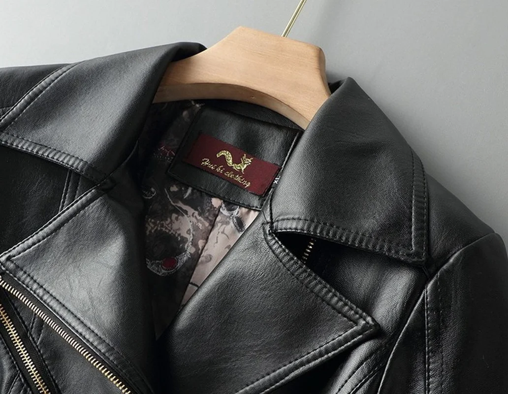 Fashion Faux Leather Jackets Autumn Winter Women Thin Lapel Zipper Casual Punk Jackets Locomotive Style Coats Cool Leather Wear