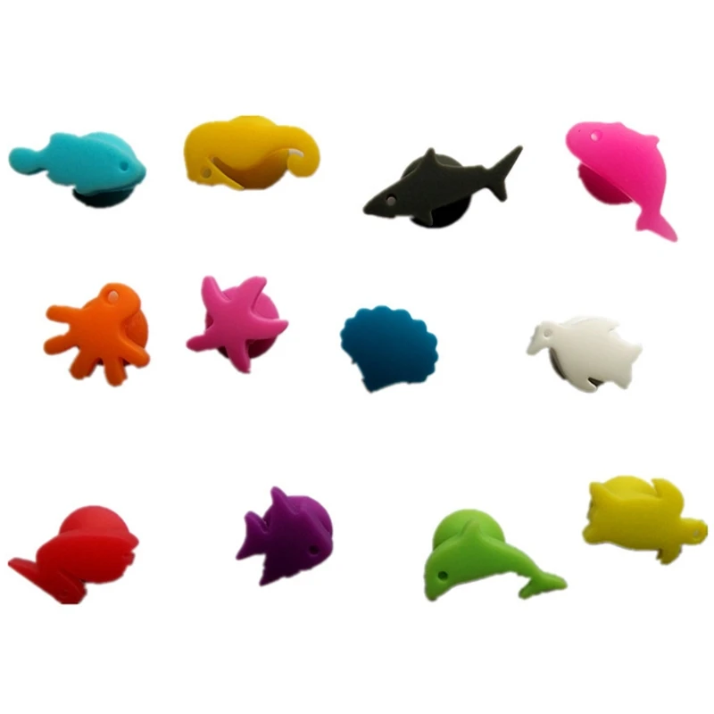 24 шт. маркеры для бокалов вина морские наземные животные силиконовые подвески