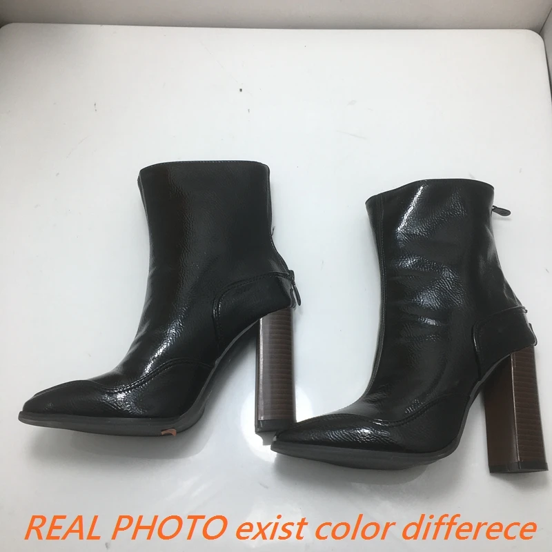 Модные женские ботильоны с острым носком на каблуке 10 см