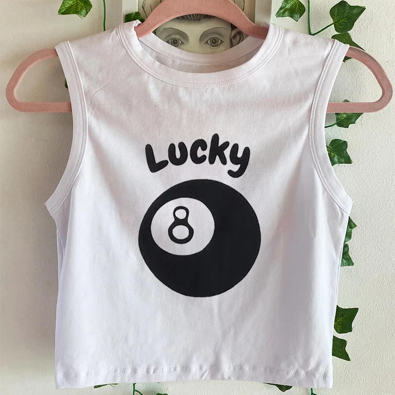 New Y2k Summer White Basic Goth Graphic Print Women Bodycon Crop Top Camis Sexy Girls Y2K Aesthetic Corset T-shirts Clothes