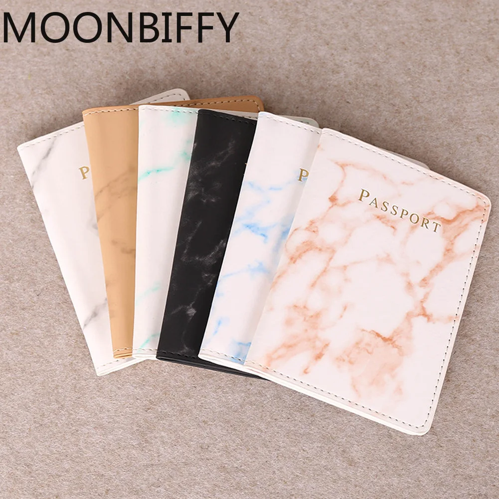 

Fashion Men Passport Cover Pu Leather Marble Style Travel ID Credit Card Passport Holder Packet Wallets Women Purse Bags Pouch