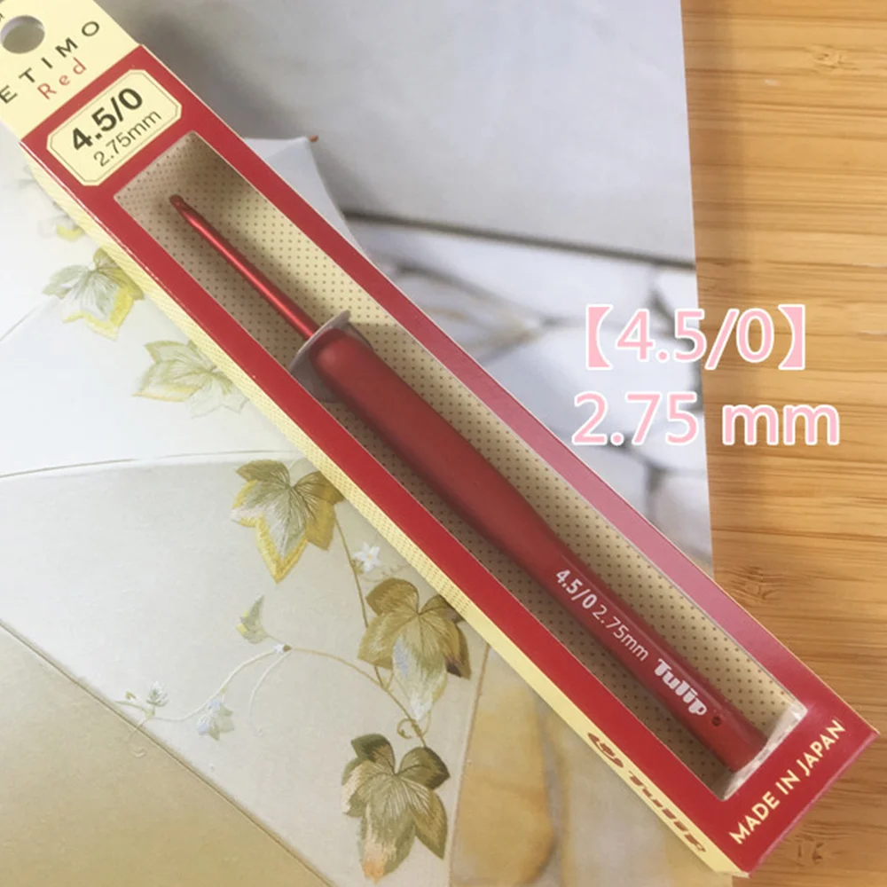 1PCS Japan Tulip Brand Red Crochet Hook Aluminum Resin Knitting Needles tool Original authentic Upscale Imported 1.8-6.5mm | Дом и сад