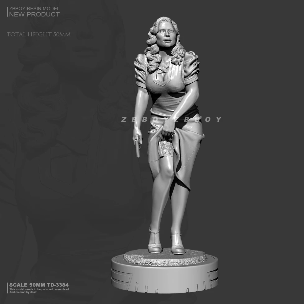 

50mm Resin model kits figure beauty colorless and self-assembled TD-3384