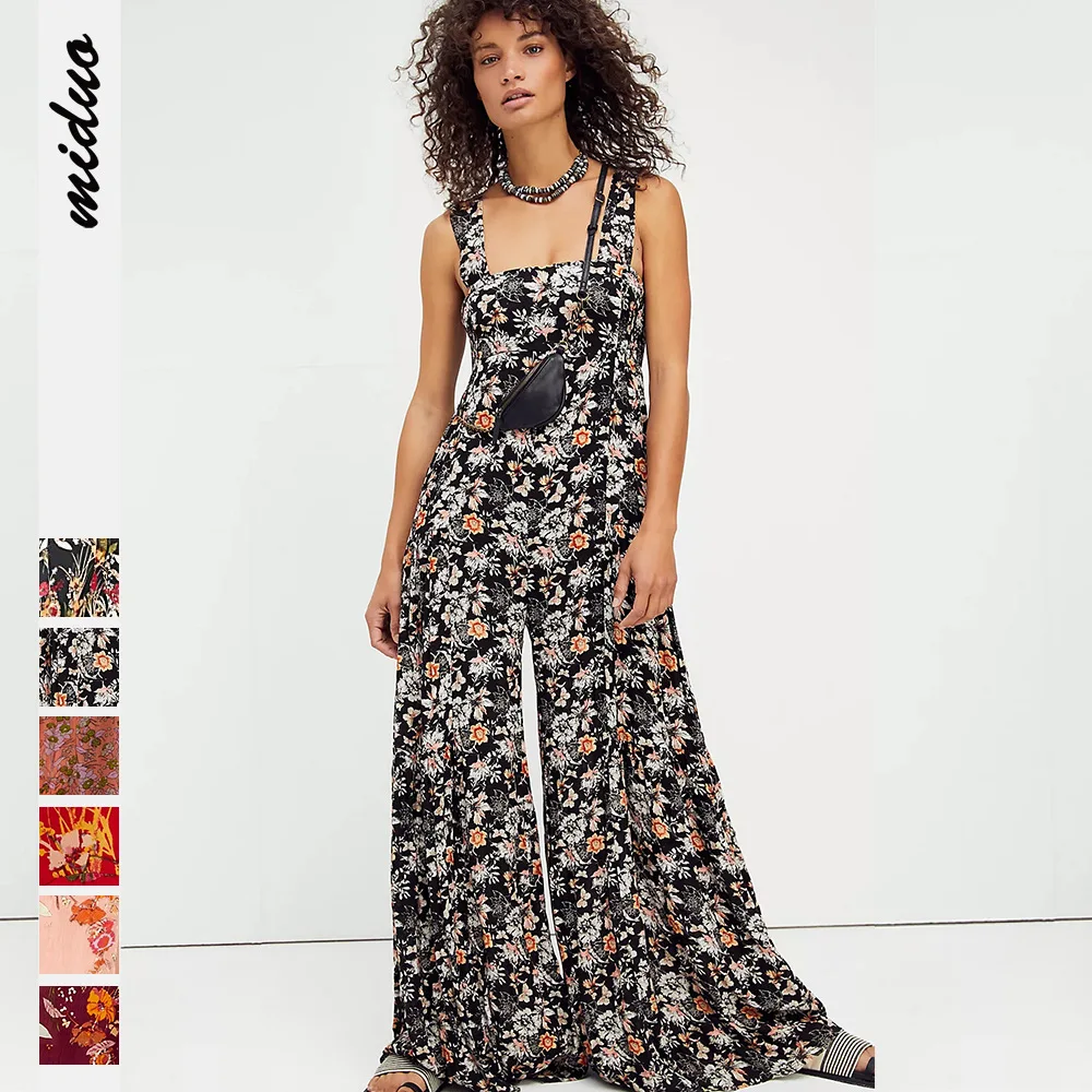 

Floral Suspender Jumpsuit Tube Top Sexy Loose-Fitting Wide-Leg Trousers