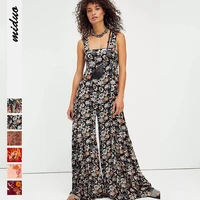 floral suspender jumpsuit tube top sexy loose fitting wide leg trousers