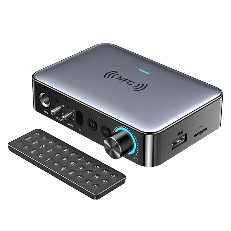 

HOT-2 In 1 Bluetooth 5.1 Transmitter Receiver Wireless Audio Adapter Digital Optical Fiber To Analog Microphone Singing