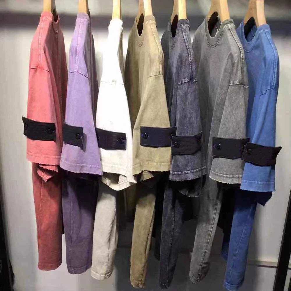 

Summer New Simple Solid Colors Sleeve Label Basic short sleeve Water Wash Daily Casual Short Sleeve T-shirt