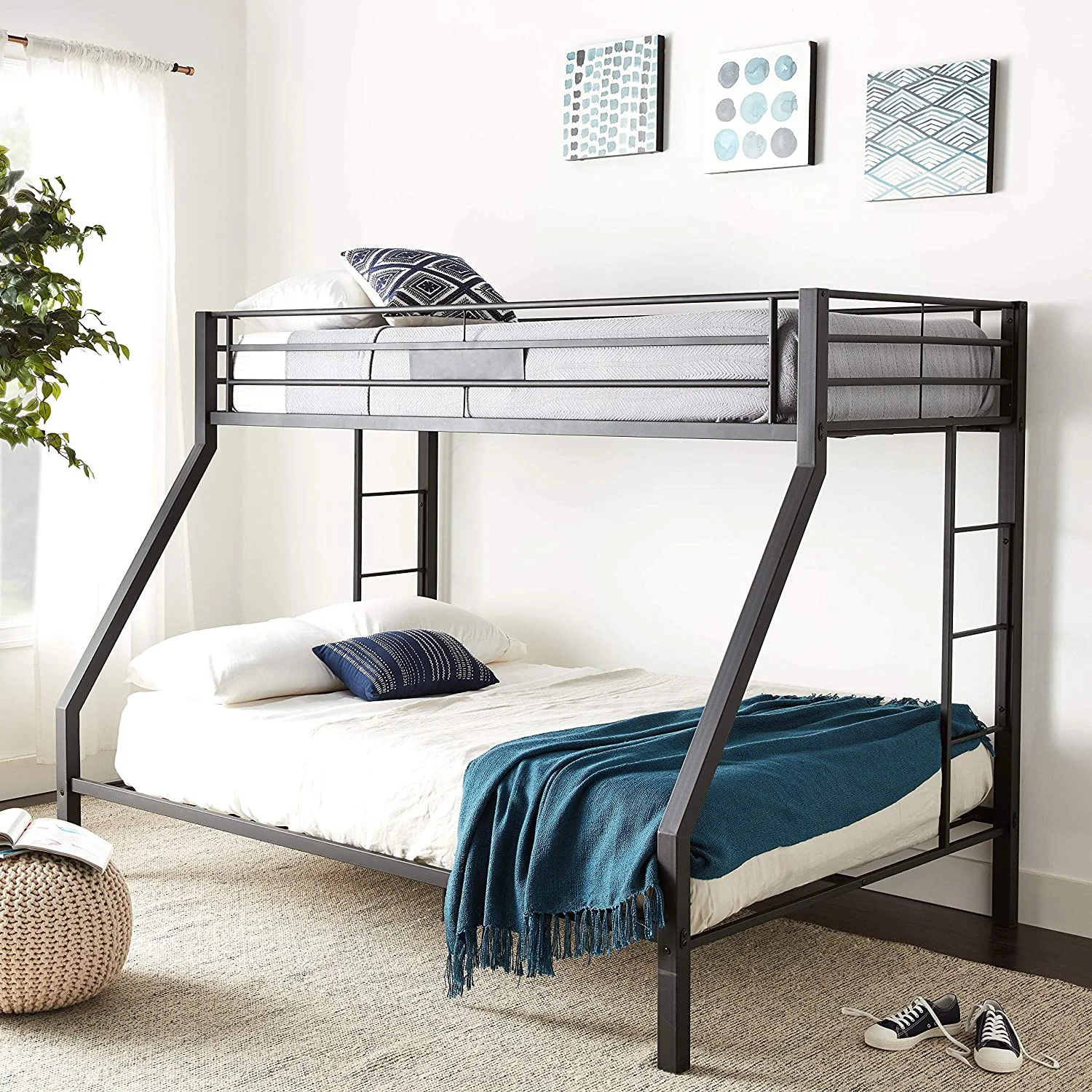 Limbra Bunk Bed (Twin XL/Queen) in Sandy Black 38000