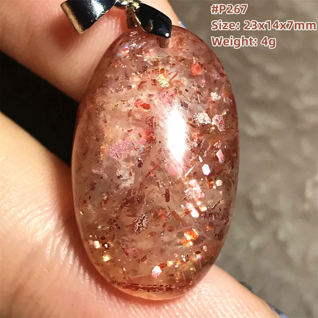 

Natural Gold Strawberry Quartz Sunstone Pendant For Women Lady Men Crystal Royal Gift Beads Gemstone Jewelry AAAAA