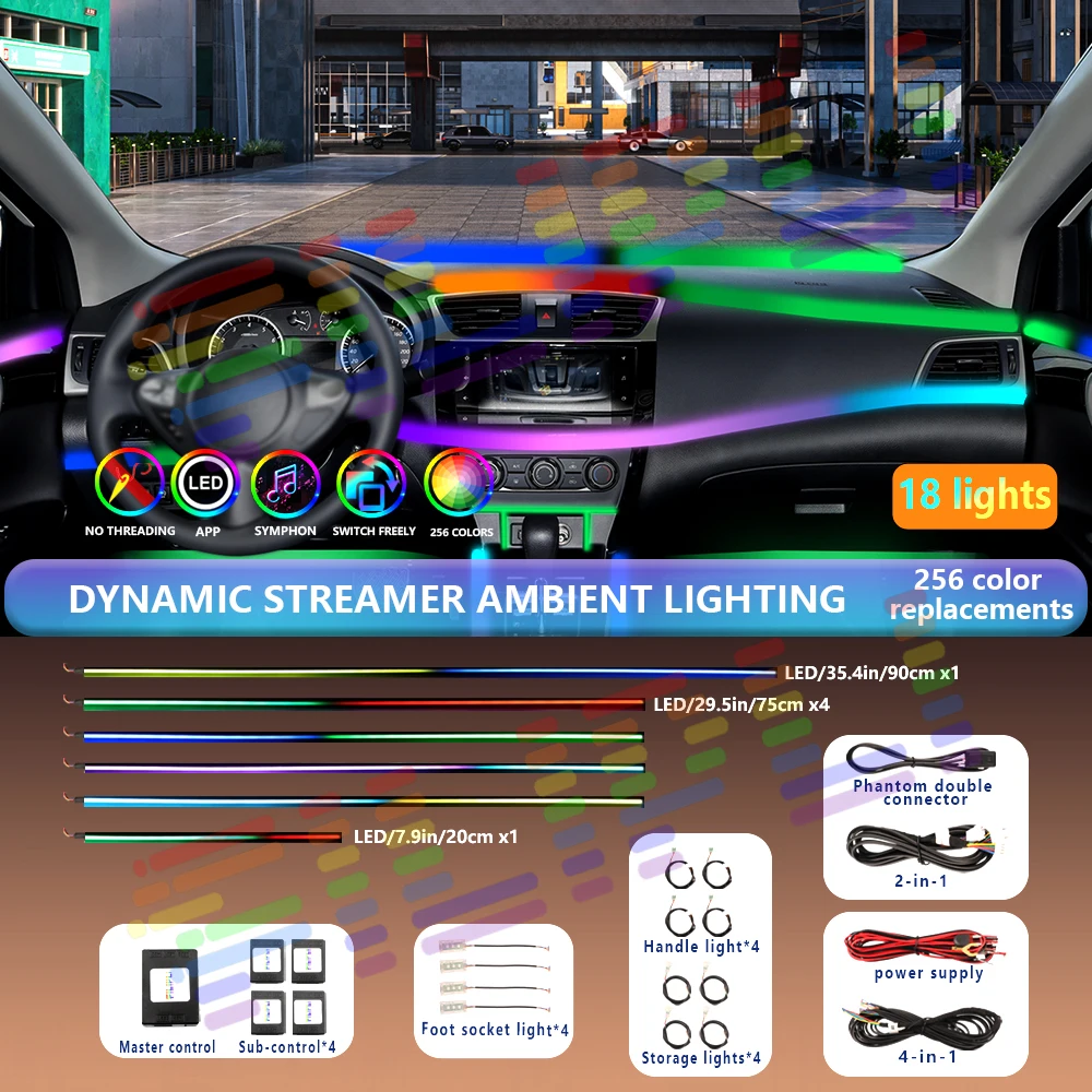 Bmw F10 декоративная атмосферная лампа 64 128 цветов RGB симфонический автомобиль 6/14/22