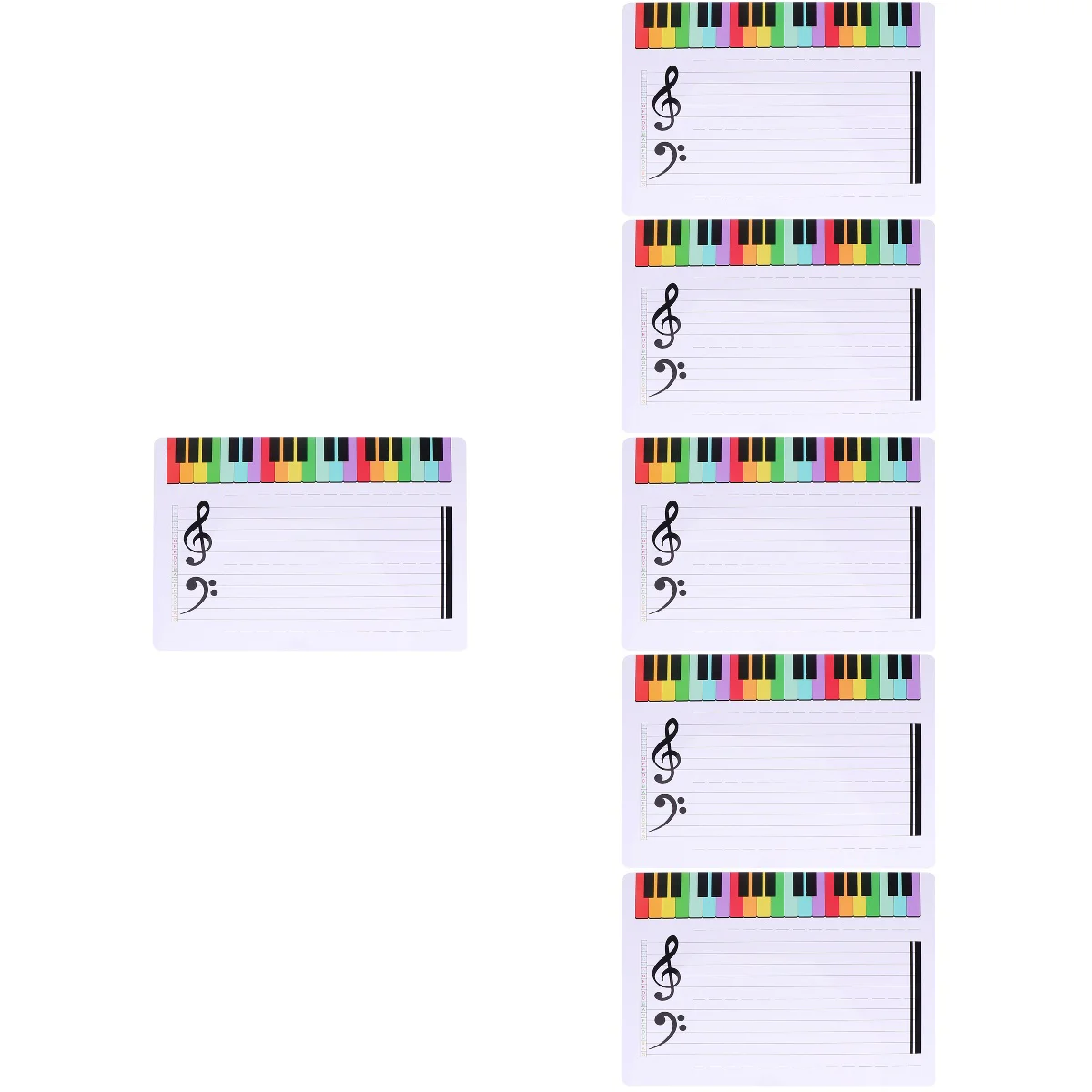 

6 Pack Exercise Board Erasable Note Whiteboard Notes Practice Tool Musical Teaching Plastic Stave