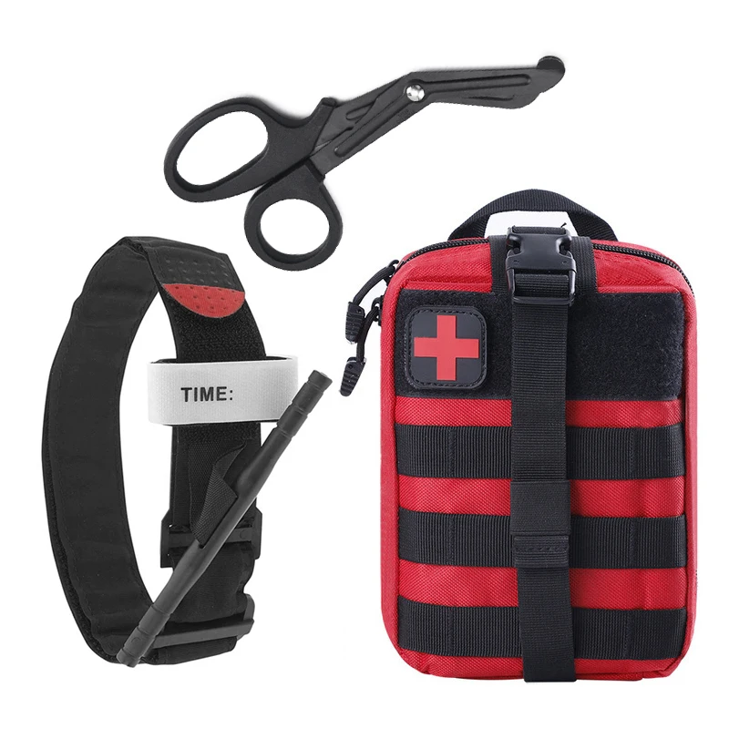 

Повязка с ножницами, Военная Тактическая Сумка Molle для оказания первой помощи, для экстренных случаев, охоты, кемпинга, выживания, повседнев...