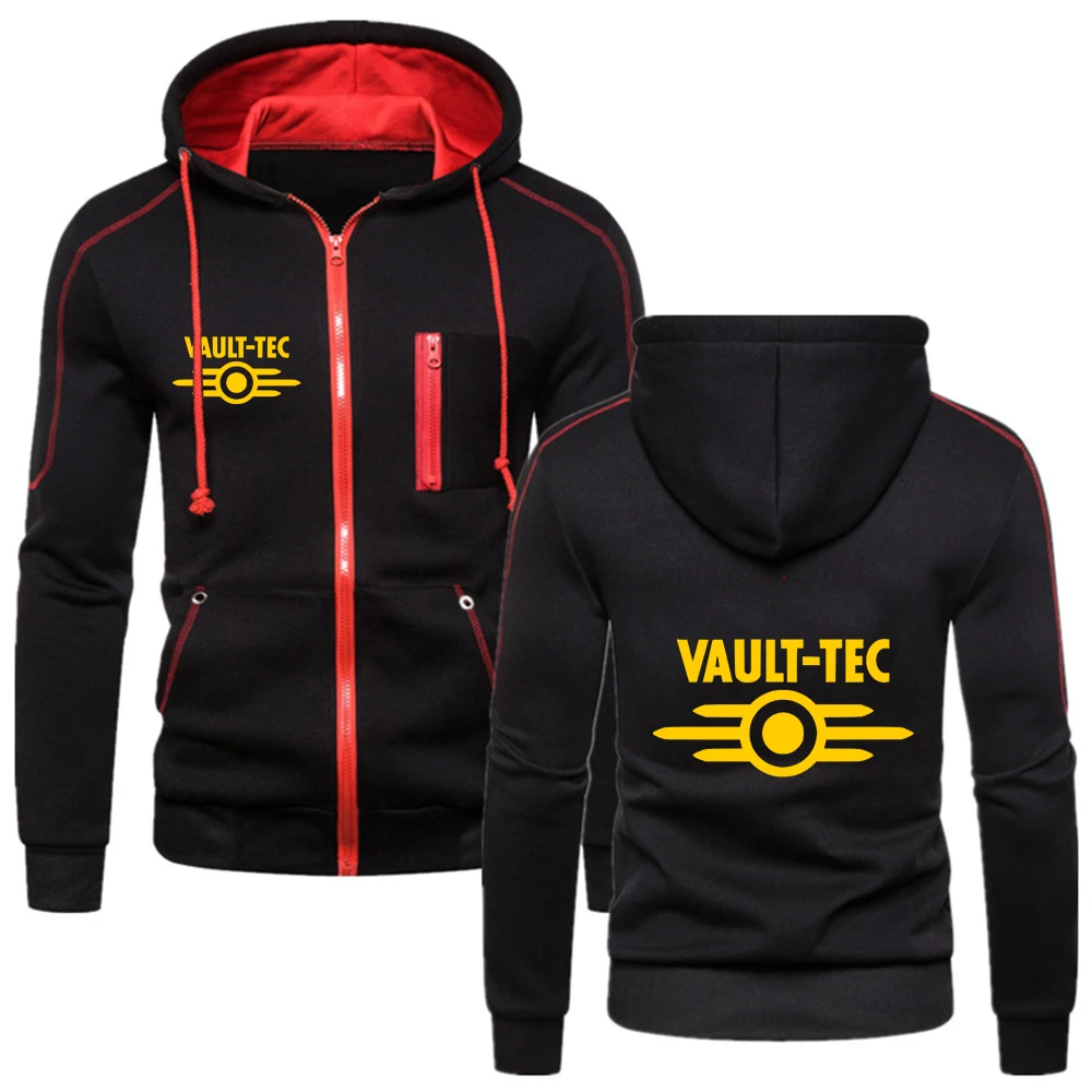 

2022 Vault Tec Logo Video Game Fallout 2 3 4 Print Sweatshirt Mens Fall Zip Up Hoodie Hoody Jacket Sweatshirt Gym Hooded Coats