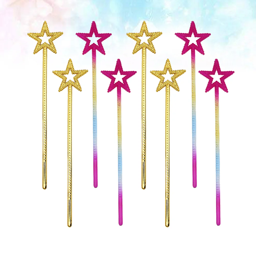 

8pcs Star Fairy Wands Dreamy Golden Iridescence Star Wands for Parties Festival