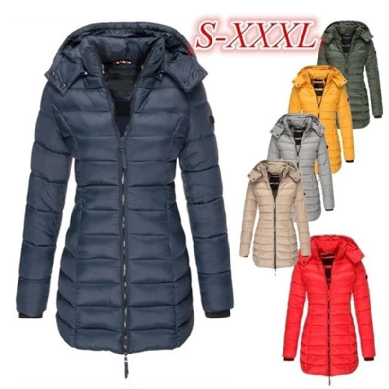 Hooded Parkas Women Down Jacket 2023 Autumn Winter Coat Classic Fashion Clothes Yellow Red Blue Gray Black Green Manteau Femme