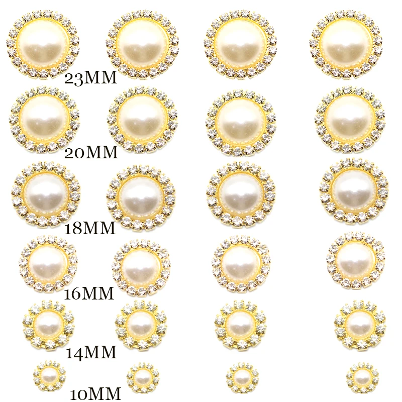 

New 10PCS 20 * 17MM Metal Water Diamond Round Pearl Diamond Buckle Bow Knot Gift Box Jewelry Accessories