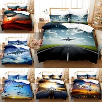 3d airplane blue sky printed bedding for boys kids aircraft duvet cover set planes home textile