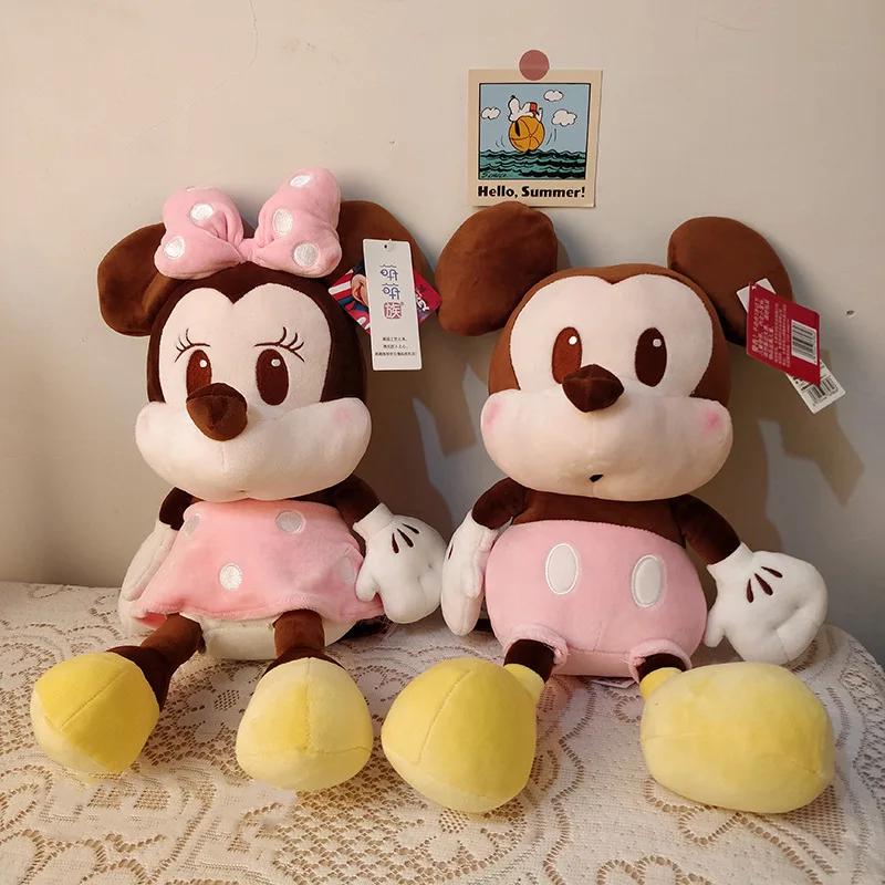 

Плюшевые игрушки Disney, Микки Маус из мультфильма, Милая подушка, плюшевые куклы, детский день рождения, новогодние подарки, игрушки для детей