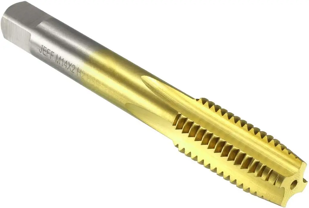 

Metric Machine Thread Milling Tap M16 x 2 H2 Titanium Coated (Ti-coated) High Speed Steel 4 Straight Flutes Screw Thread Tapping