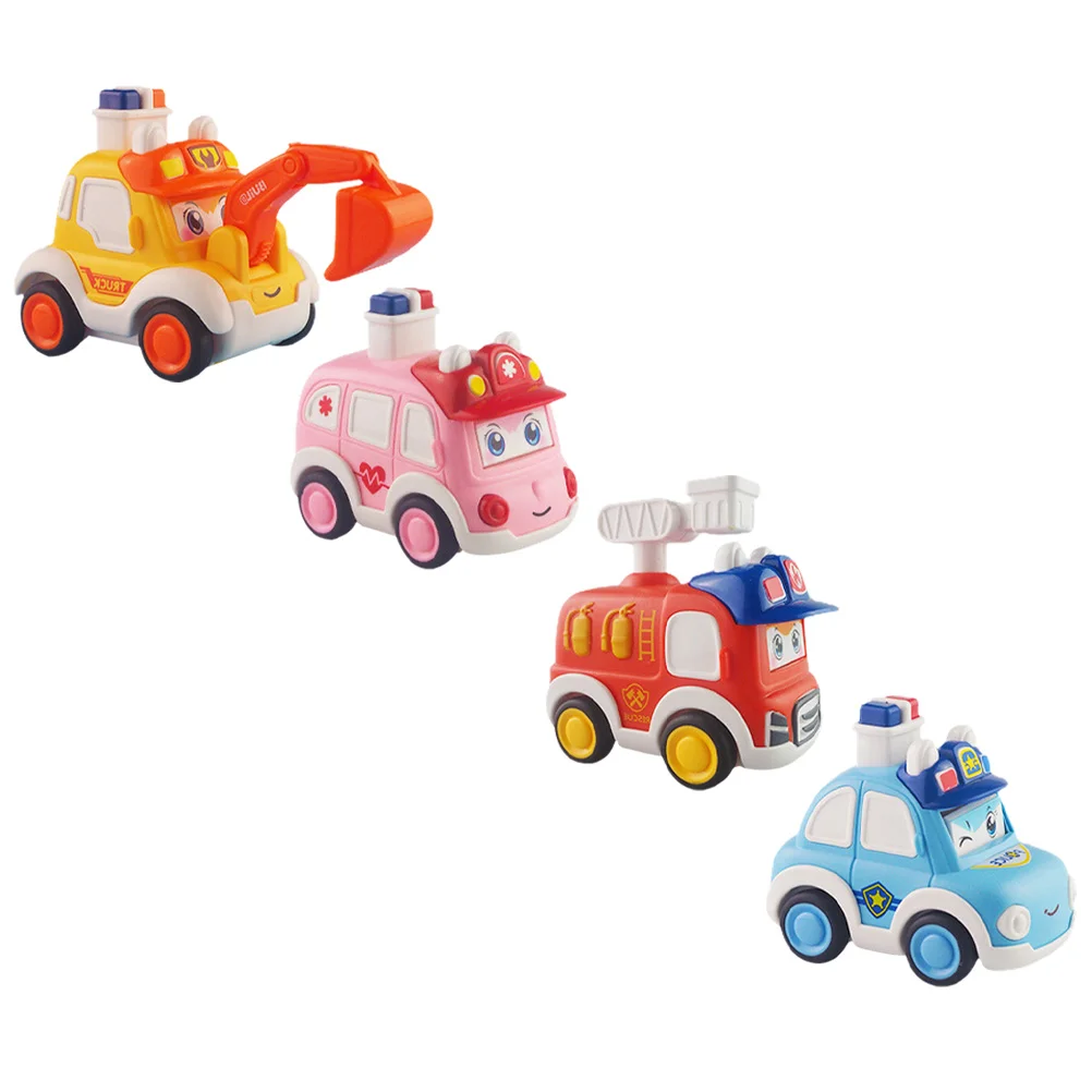 

4 Pcs Little Boy Toy Car Preschool Toddler Cars Toys Plastic Inertial Pull Back