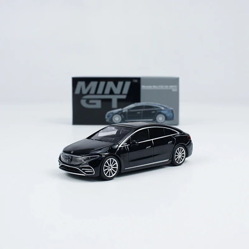 Модель автомобиля MINI GT 1:64 EQS 580 4matic коллекция литых автомобилей из сплава черного