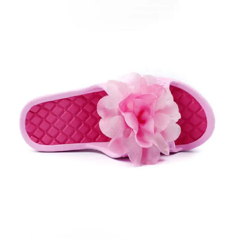 5cm High Heel White Women's Summer New Beach Handmade Flip-flops Muffin Thick Bottom Flower Sandals Increase Wild Women Slippers