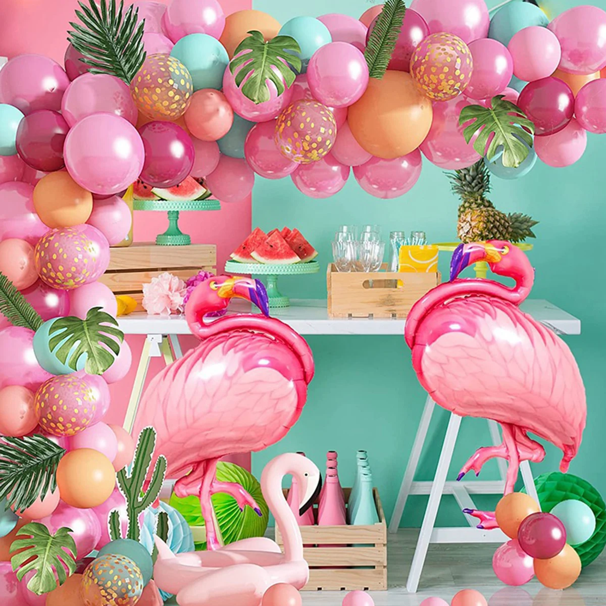 

Flamingo Balloon Garland Kit Reusable Flamingo Balloon Arch Kit Latex Balloon Garland Arch Kit for Kids Birthday Wedding Summer