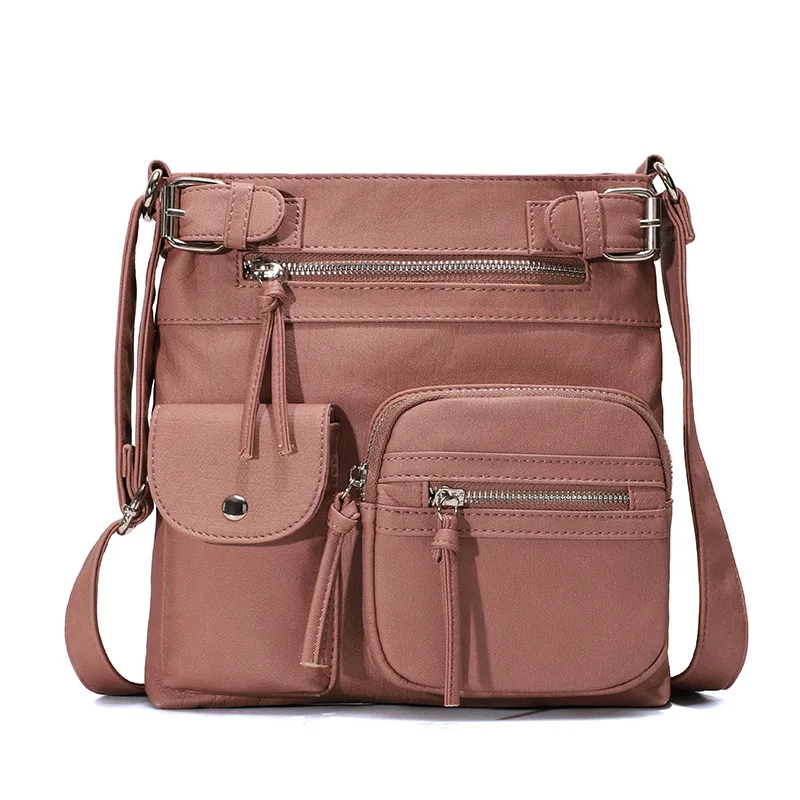 

PU Composite Shoulder Bag with Zipper Women Pillow Crossbody Bag Adjustable Strap Corrosion-Resistant Portable for Daily Leisure