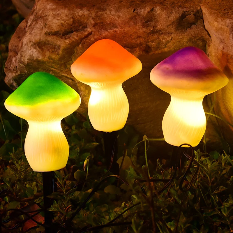 4 PCS Solar Lawn Lamp Outdoor Lighting IP65 Waterproof Mushroom Lights Fairy Light for Garden Patio Pathway Landscape Decoration