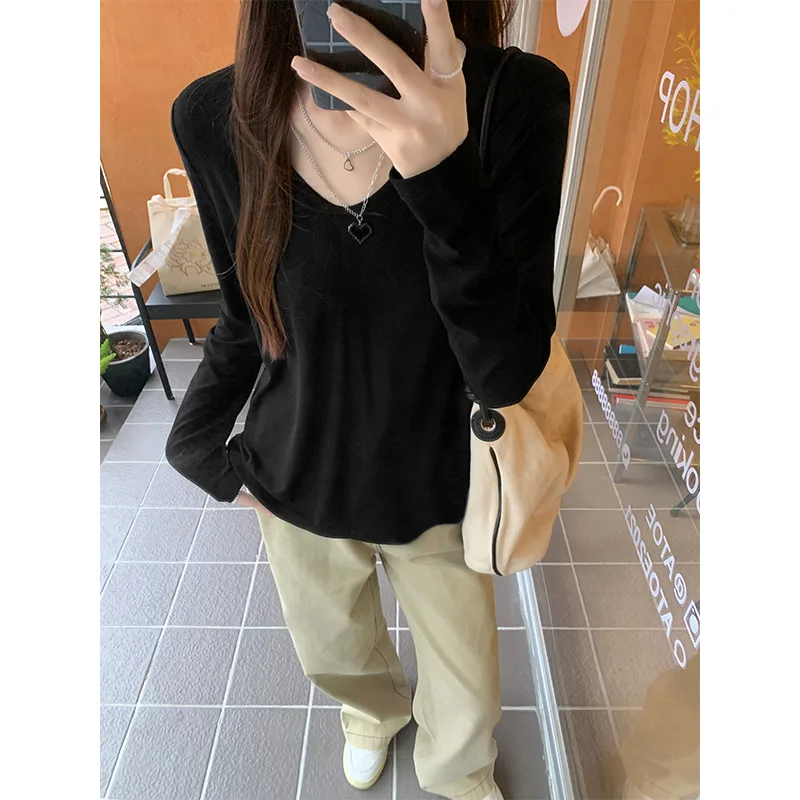 Белая футболка Desireu с длинными рукавами и драпировкой в стиле Idle женская