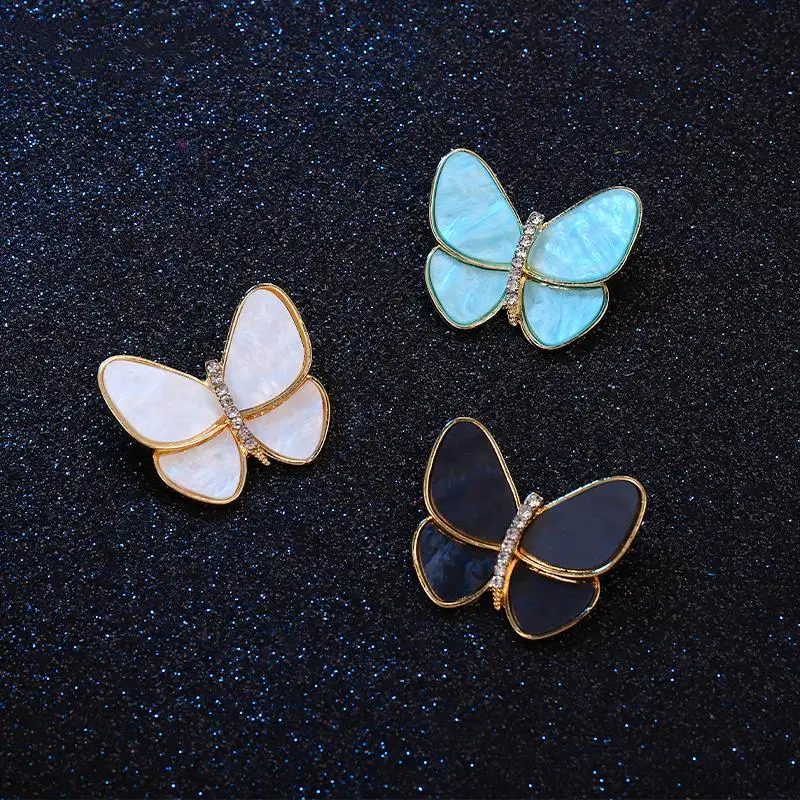 Однотонные броши-бабочки на заказ синие белые черные булавки для лацканов форма