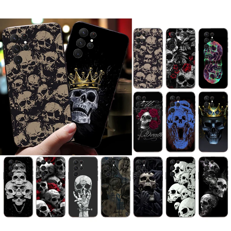 

Phone Case for Samsung Galaxy S23 S22 S21 S20 Ultra S20 S22 S21 S10 S9 Plus S10E S20FE Skull Case
