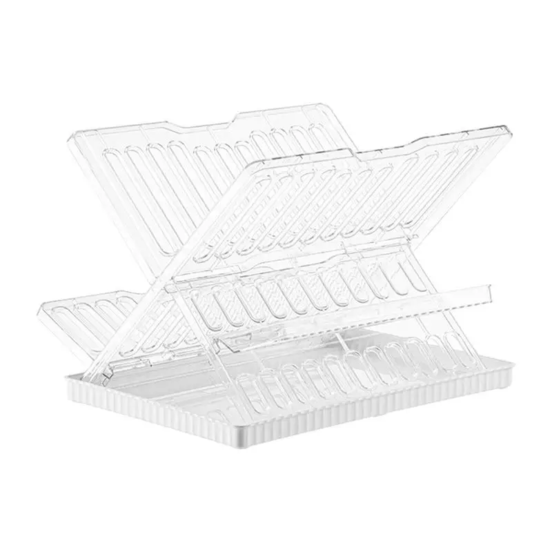 

Kitchen Tableware Rack Transparent Dining Dishes Dryer Holder With Drainage Board Kitchen Accessories Countertop Cutlery Holder
