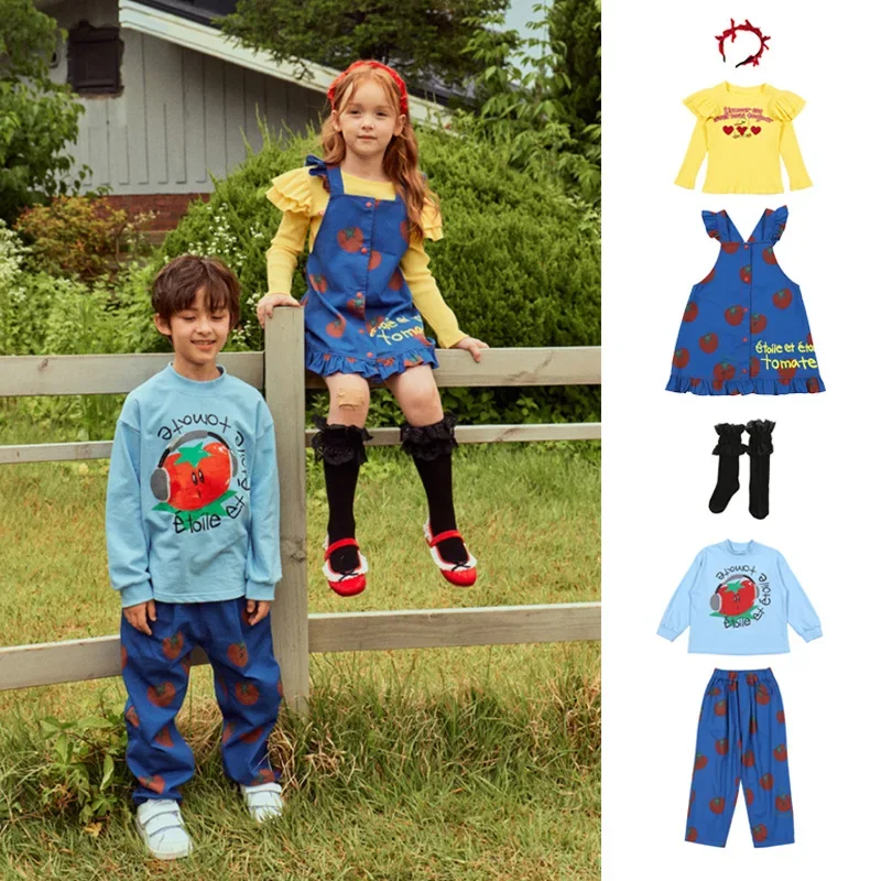 Футболка для девочек платье на бретелях осень 2024 новинка модная нижняя рубашка с