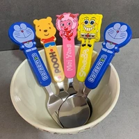 kawaii doraemon spongebob stainless steel spoon cartoon cute spoon household girl tableware spoon childrens eating spoon