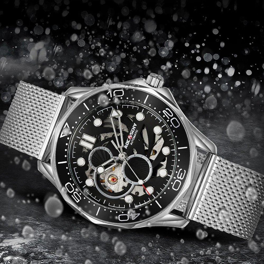 

Top Famous Style Mens Watches Business Ceramic Bezel Skeleton Automatic Mechanical Watches Luminous Waterproof Sport AAA Clocks