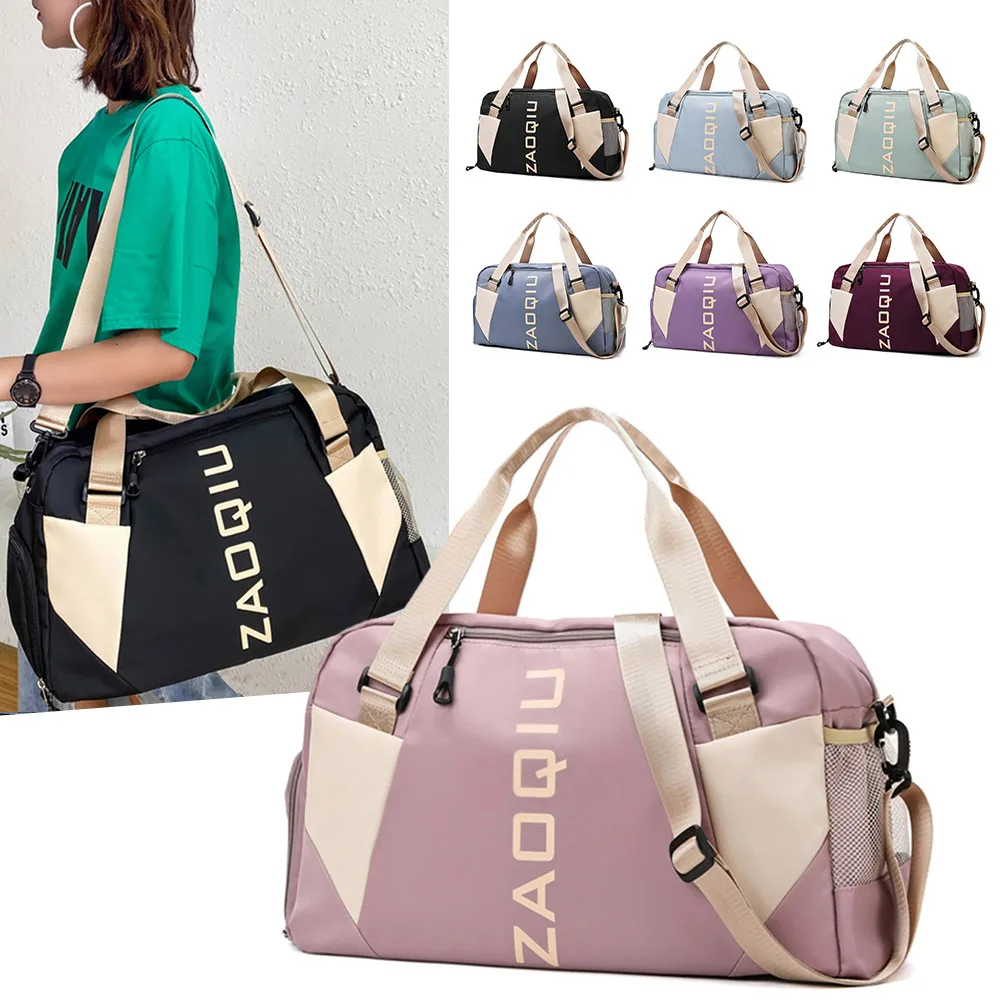 

Outdoor Waterproof Nylon Sports Gym Bags Men Women Training Fitness Travel Handbag Yoga Mat Sport Bag with shoes Compartment