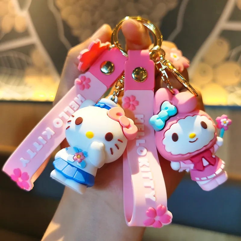 

Sanrio Cute Doll Pendant Anime Figures Hello Kitty Melody Kuromi Decoration Backpack Keychain Bag Keyring Pendant Birthday Gifts