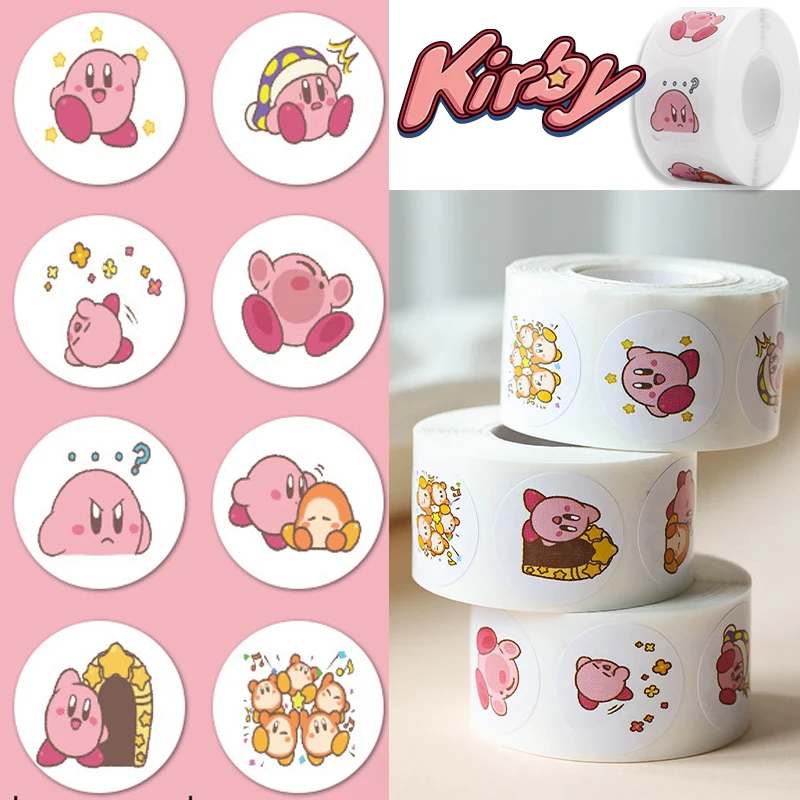 Наклейки Kirby 500 шт. ярлык с печатью милые декоративные аниме сделай сам наклейки