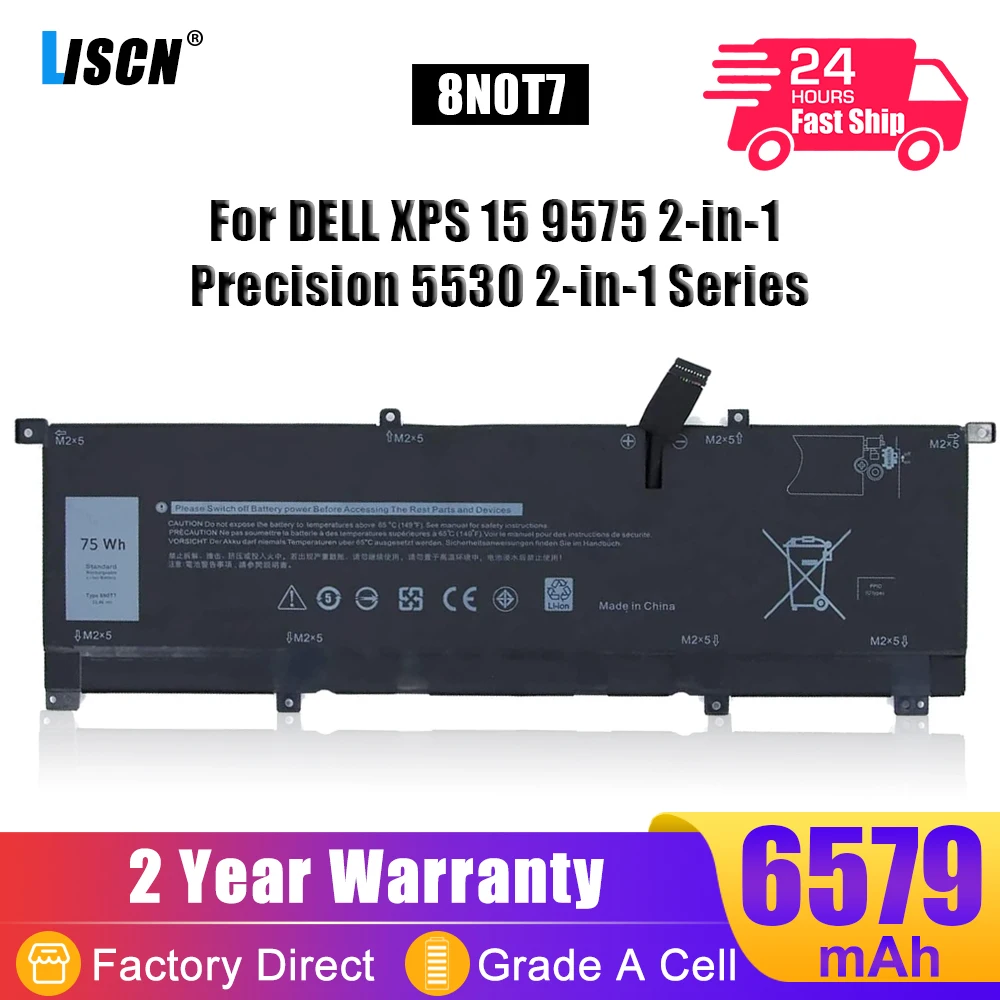 LISCN 75 Втч 8N0T7 Аккумулятор для ноутбука DELL XPS 15 9575 2-в-1 Precision 5530 серии 2 в 1 P73F P73F001 TMFYT