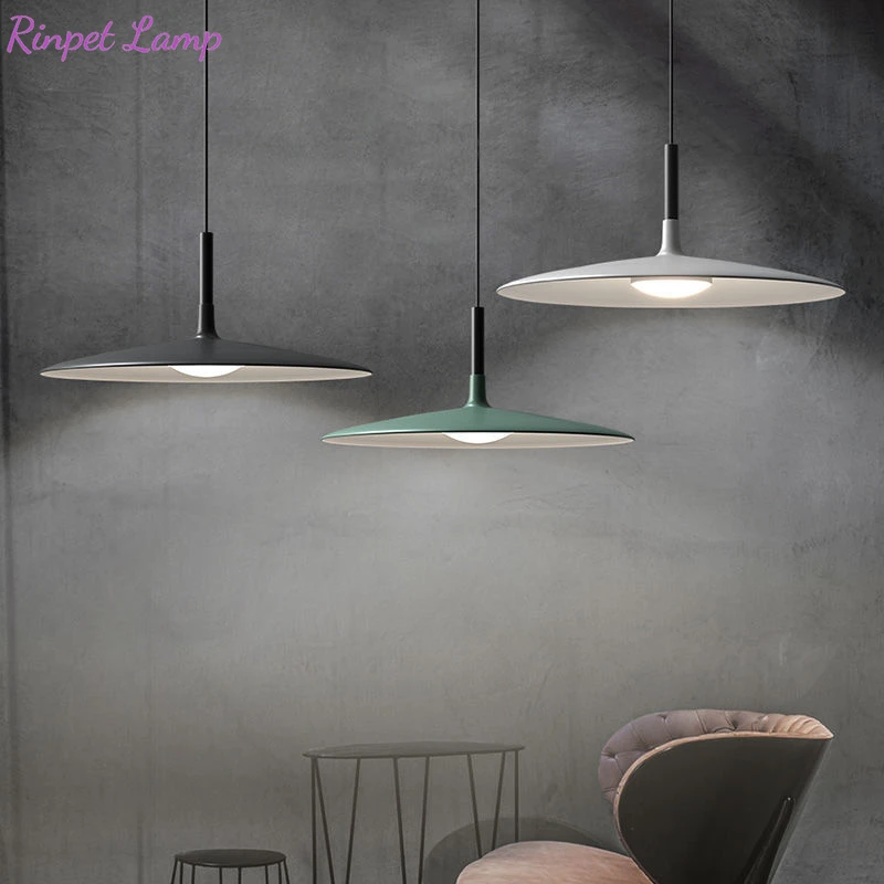 Round Chandeliers Hanging Light Fixture UFO Led Pendant Lamps Aluminum Kitchen Suspension Nordic Home Decor Living Dining Room