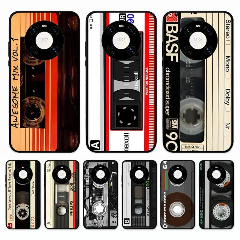 

Vintage Cassette Tape Retro Phone Case for Huawei Mate 20 10 9 40 30 lite pro X Nova 2 3i 7se