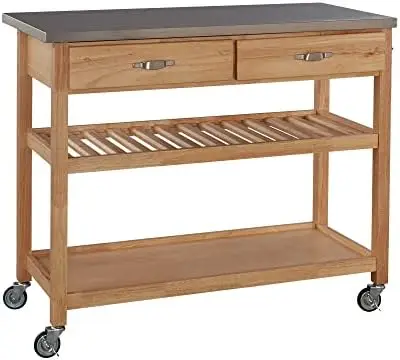

Solid Wood Kitchen Cart, 44 Inch Width, Natural