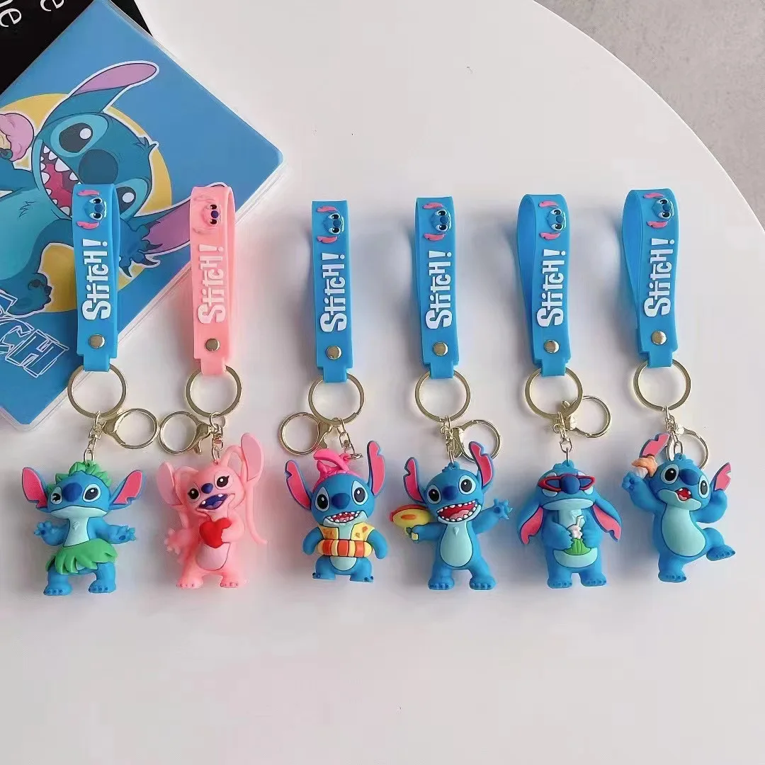 

Disney Stitch Keychain Cute Cartoon Anime Lilo & Stitch Couple Bag Pendant Car Key Ring Chain Accessories Keyring Gift
