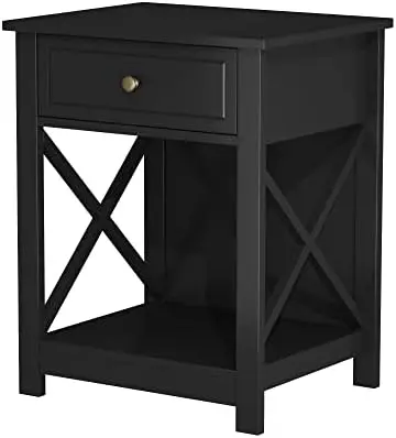 

Nightstand X-Design, Modern Bedside Table with Drawer Storage Shelf, End Side Table for Bedroom Mini bedside table Comoda con ca