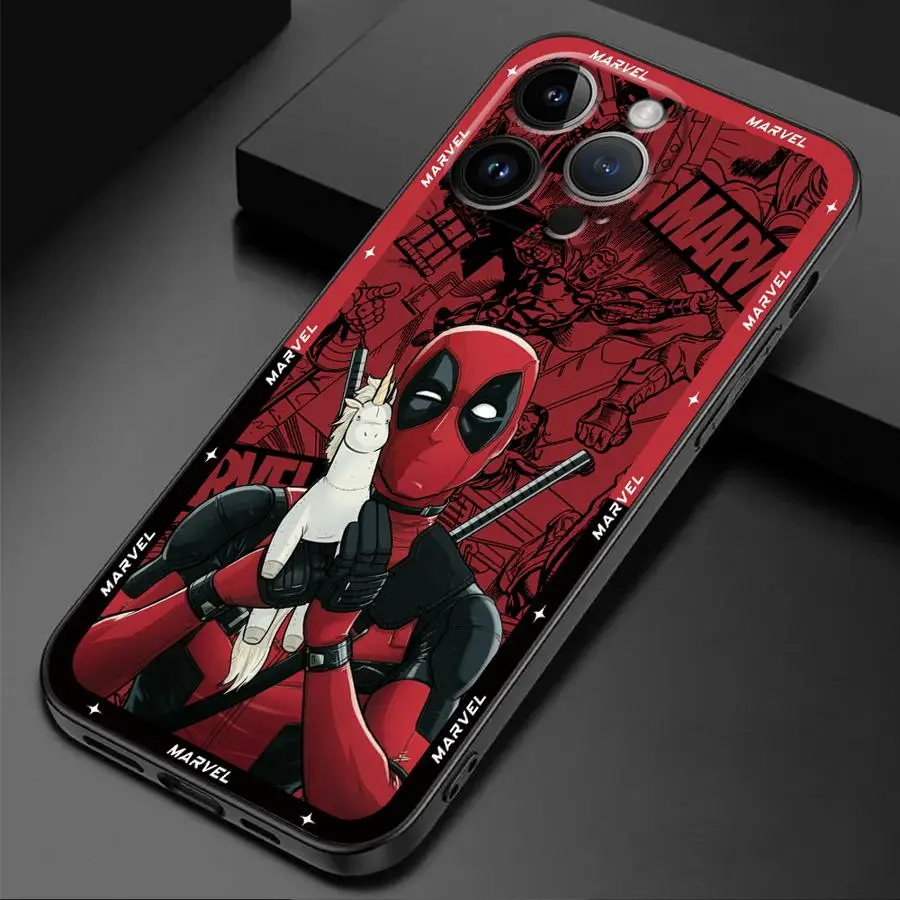 Фото Чехол для телефона Marvel Deadpool для Apple iPhone XR 15 16 Pro Max SE 11 14 XS X 13 Pro 7 8 12 Mini XS Max, мягкий чехол из ТПУ №4