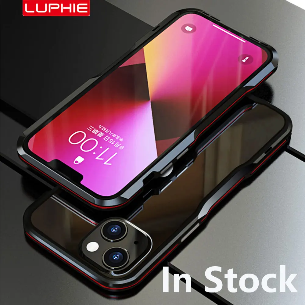 LUPHIE Frame For iphone 13 Pro Max Luxury Aluminum Metal Bumper For Apple iphone 13 Mini Skin Comfortable Grip Case Cover Funda